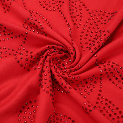 U neck flower beaded cross back cami maxi dress