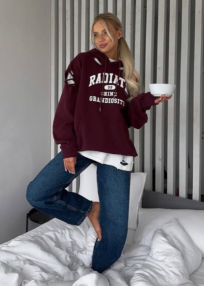 Nova - Distressed Oversized Graphic Hoodie