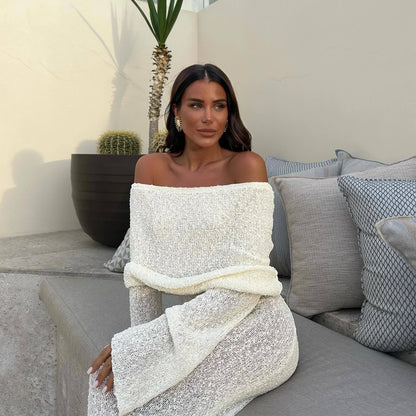 Nayara | Elegant Off Shoulder Maxi Dress