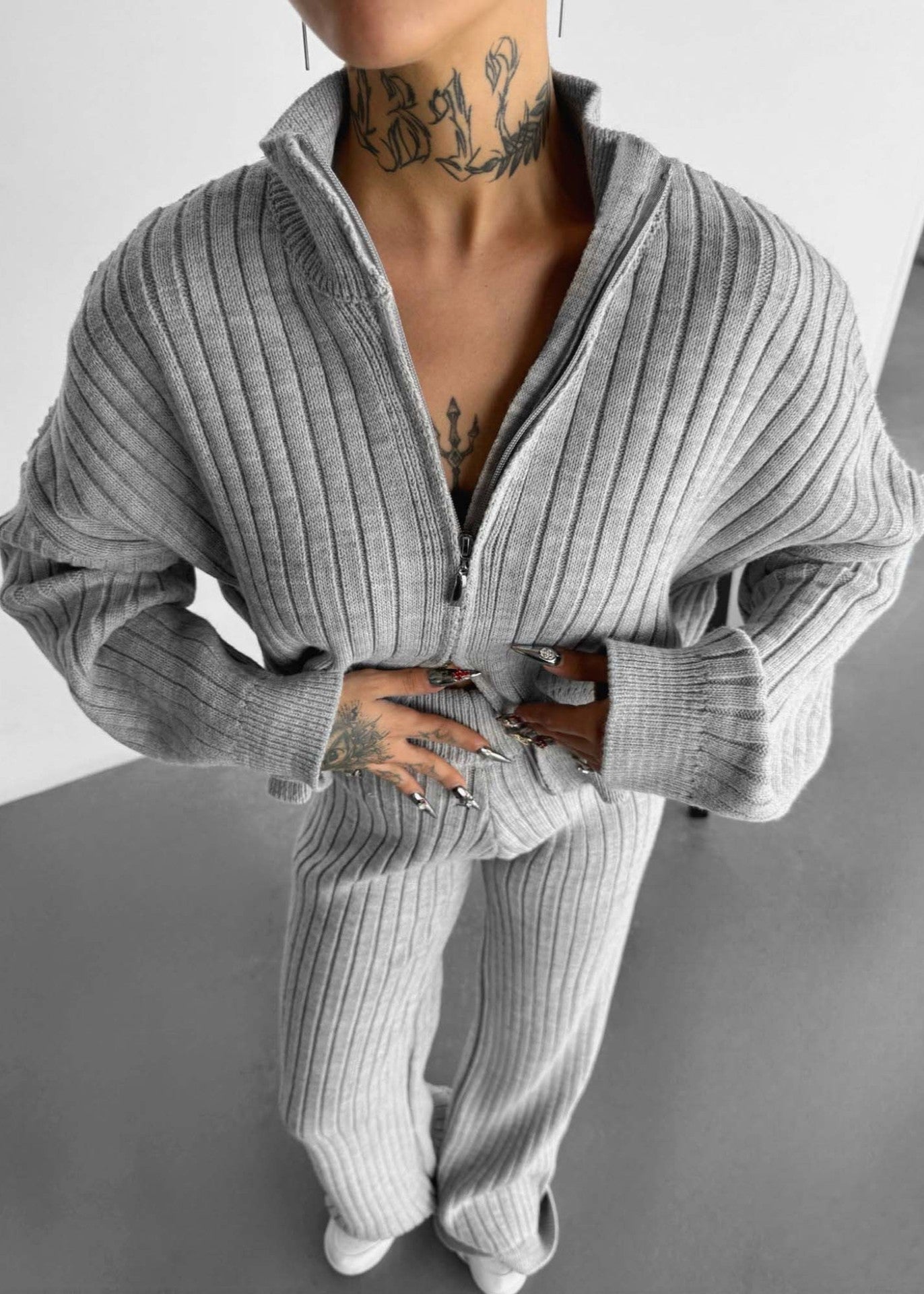 Ribbed Knit Lounge Set