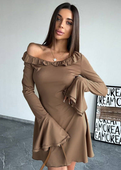 Sienna - Off-Shoulder Ruffle Sleeve Dress