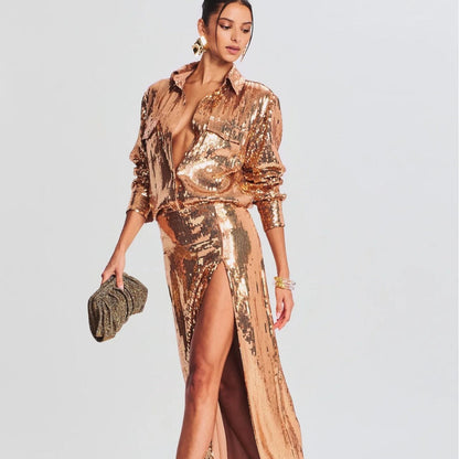 Sleeveless Slim Fit Sequin Party Prom Dress