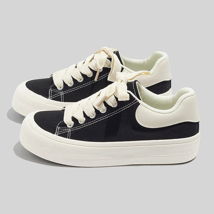 Women's Stylish Laced Up Denim Sneakers With Platform Sole