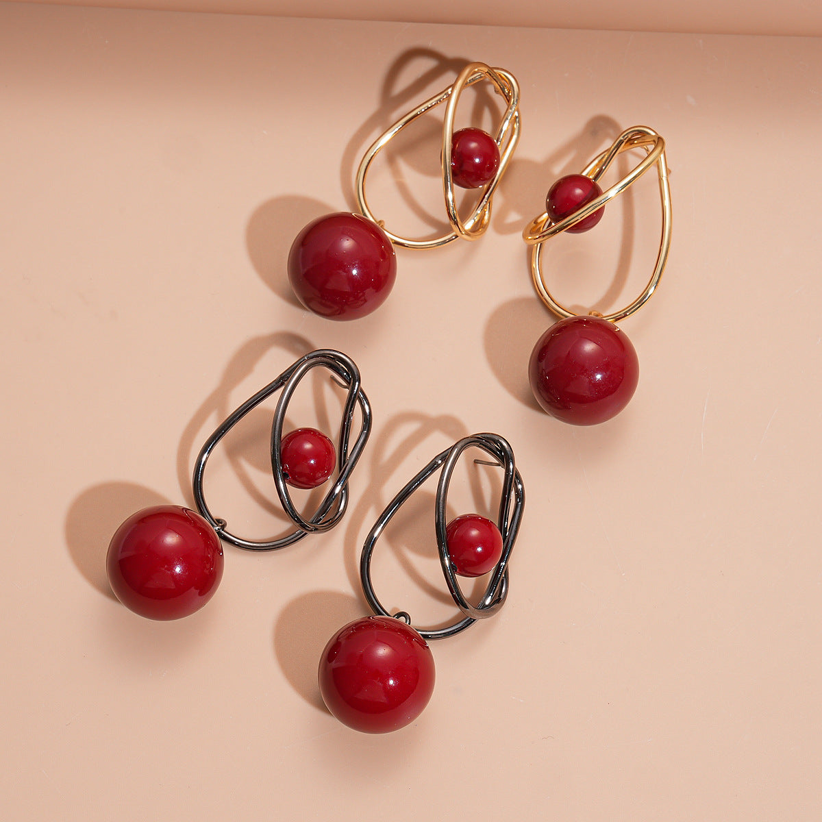 Acrylic Geometric Sphere Wrap Earrings