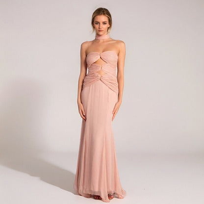 Early Fall Fish Tail Hollow Chiffon Prom Dress