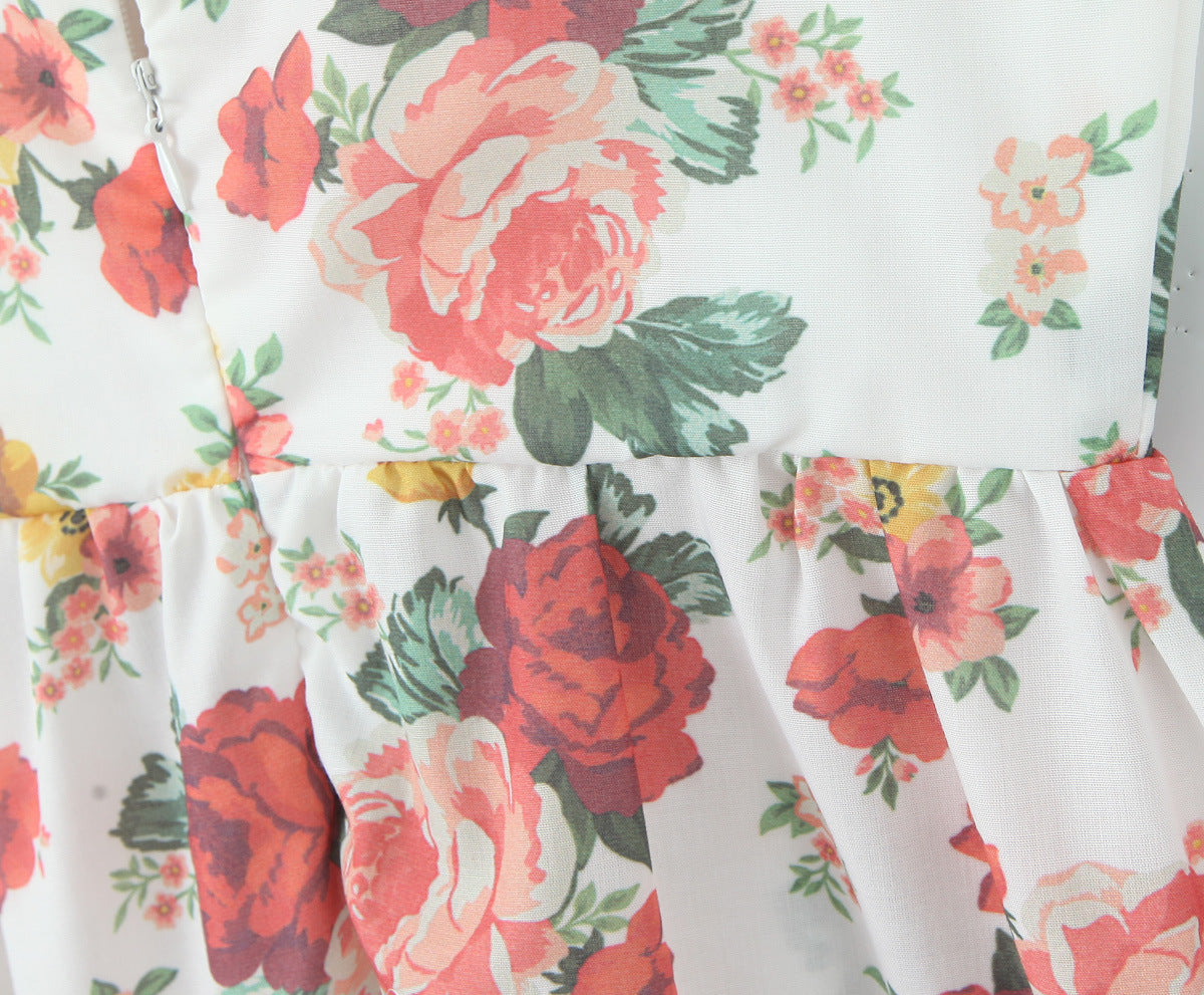 Floral – Backless Spaghetti Strap Dress