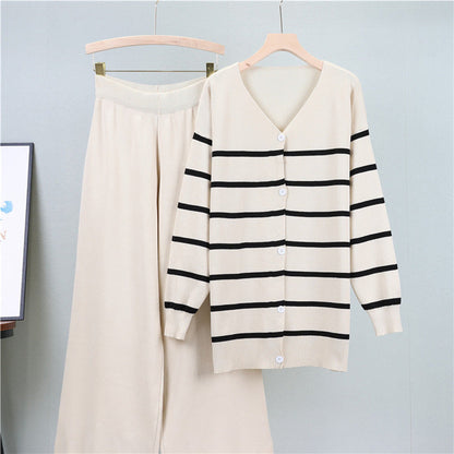 Apricot - Trendy Casual Wide-Leg Two Piece Set