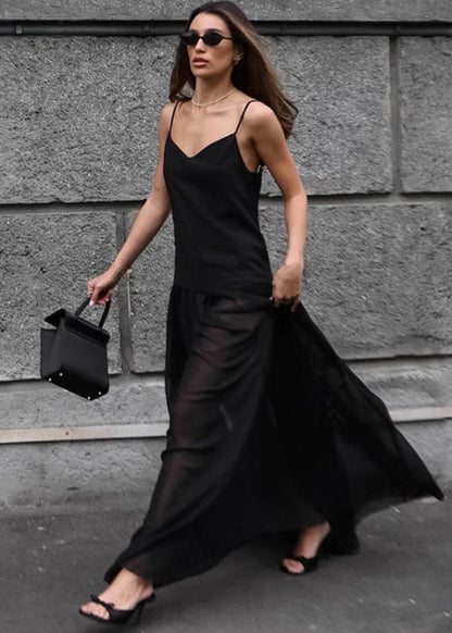 Isla - Backless Spaghetti Strap Maxi Dress