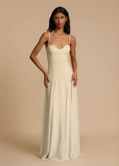 Oyster Bloom – Spaghetti Strap Cream Maxi Dress