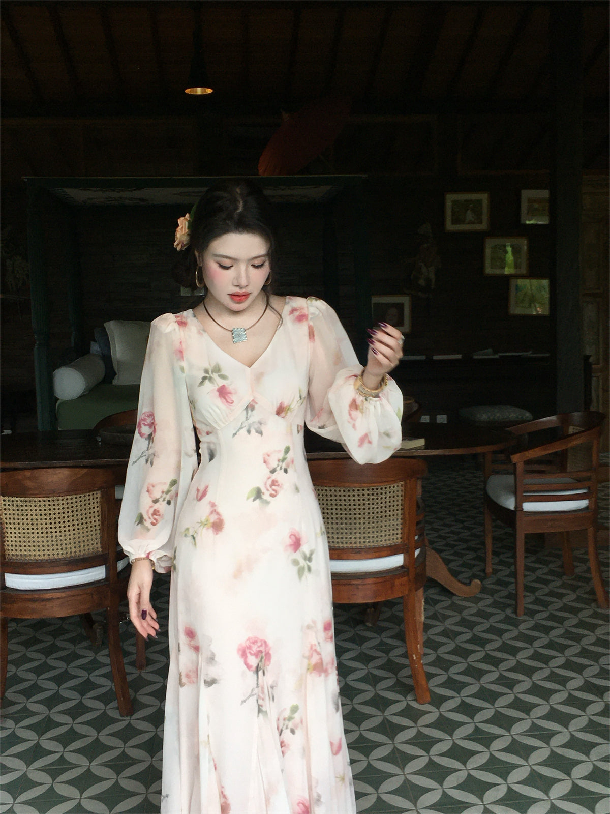 Soft Peach Mist Maxi Dress Gentle Romantic Look for SpringSummer 2025 gunne sax vintage dress