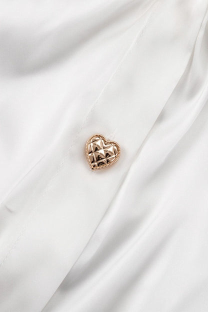 Bradley Tie Neck Satin Mini Shirt Dress