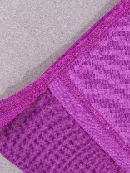 Pink Tube High Slit Sheath Maxi Dress