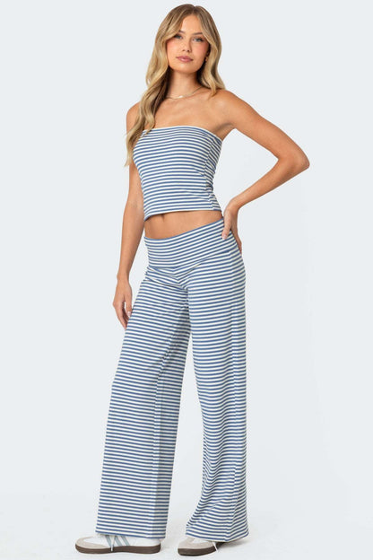 Athletic Fluid Stripe Straight Pants