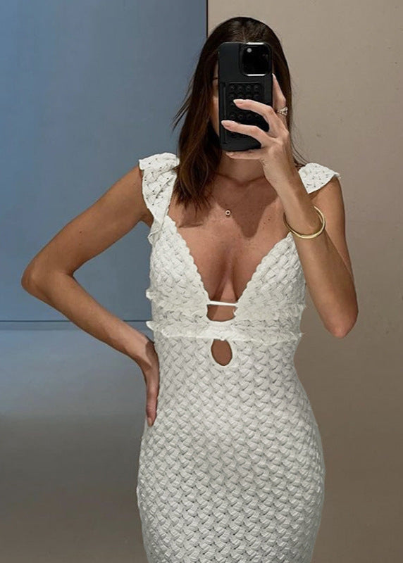 Isla - Crochet Lace Cutout Maxi Dress