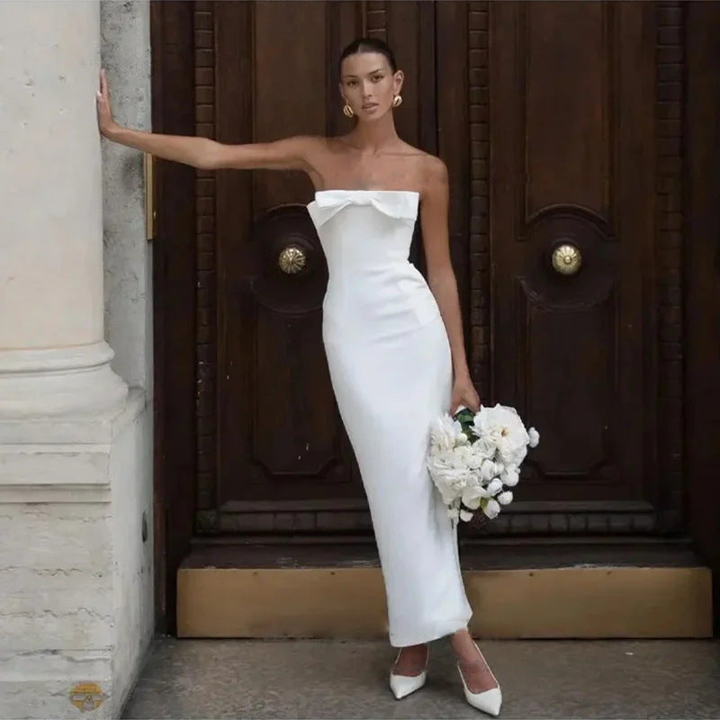 Strapless Bowknot Wedding Dress
