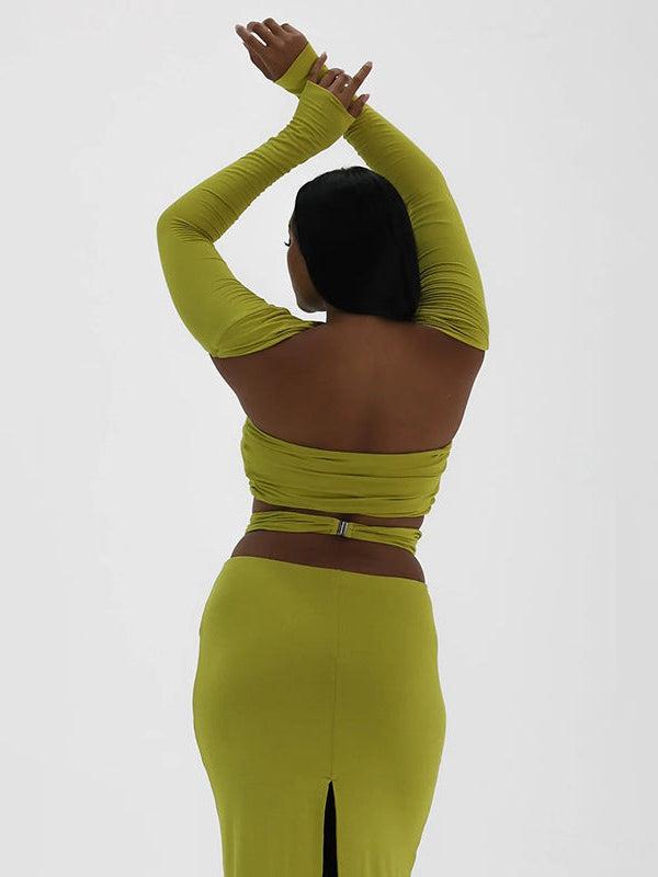 Bandeau Tube Top & Skirt Coord Set