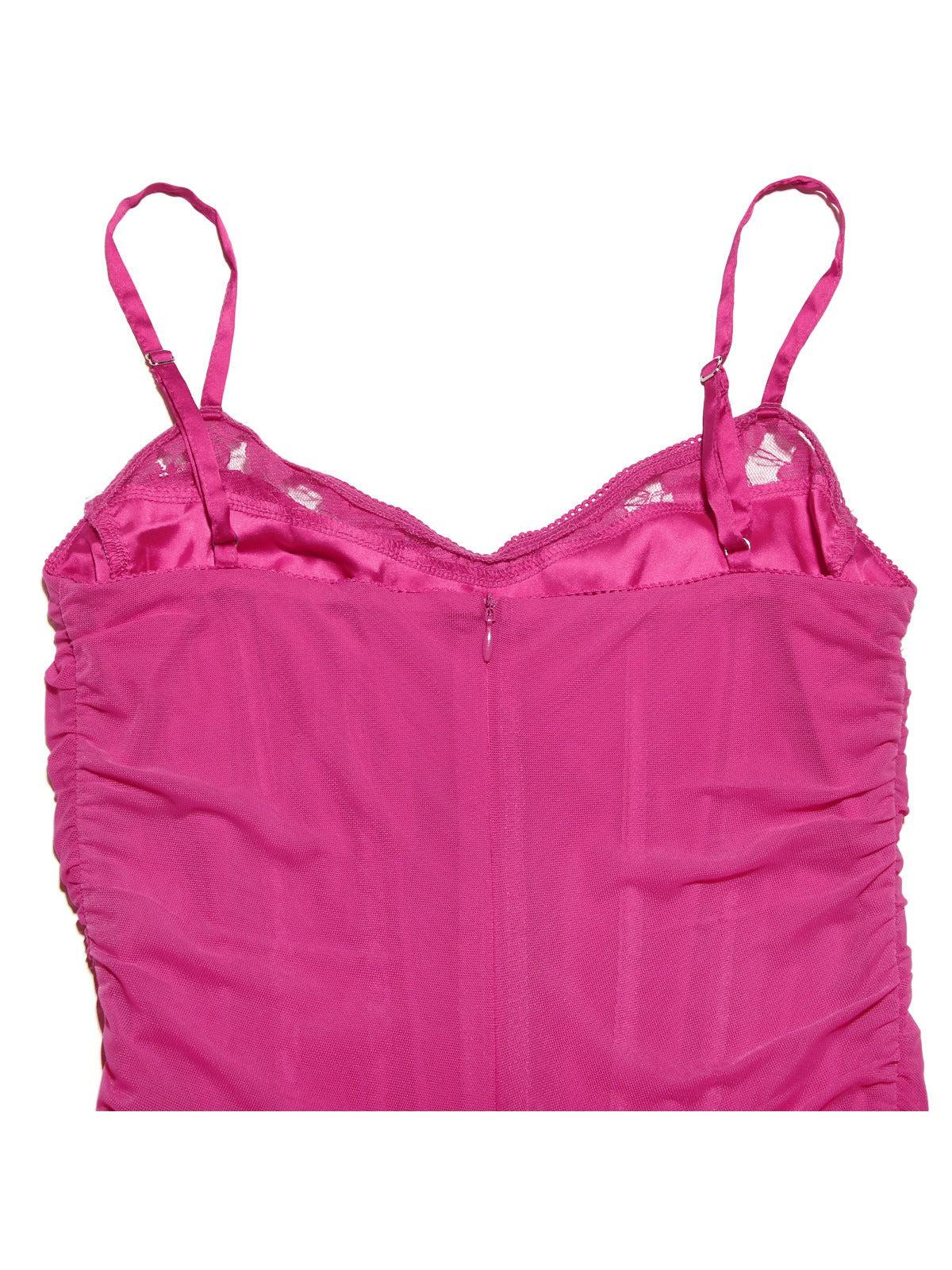 Boning Corset Mesh Lace Stitching  Split Maxi Dress