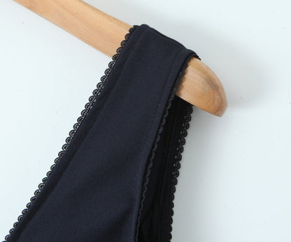 Black – Deep V-Neck Sexy Slim A-Line Dress