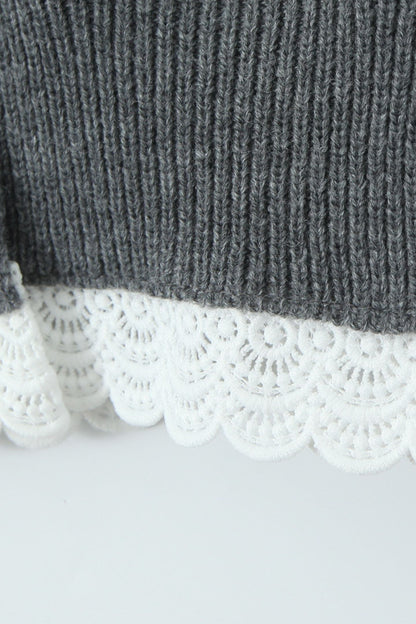 Susie Lace Hem Knit Cardigan & Pants Set