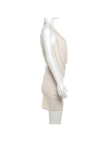 Halter Low Cut Backless Slim Fit Sheath Dress