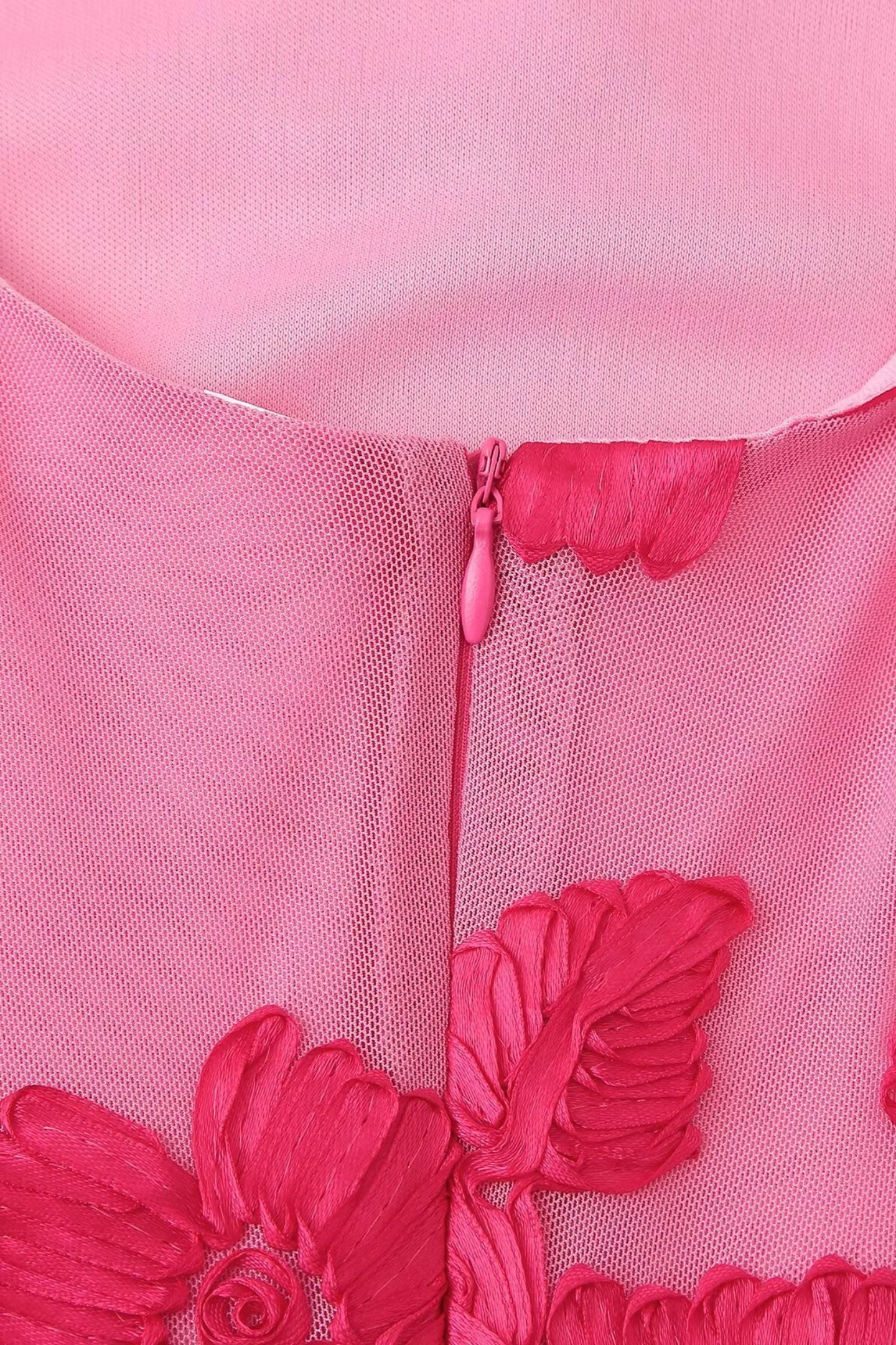 Barbara Floral Appliqu茅 Mesh Maxi Dress