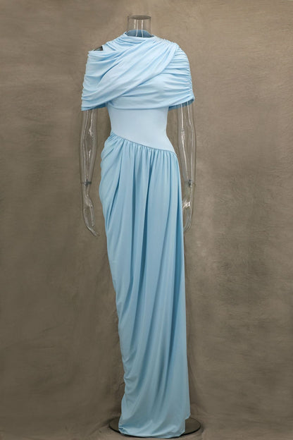Cloud Drape Ruched Wrap Maxi Dress