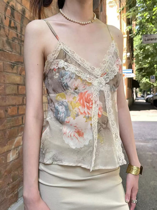 Elodie Lace-Trim Floral Top