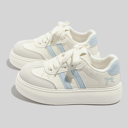 Women's Trendy Laced Up Suede Sneakers With Red Laces