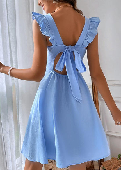 Sky Bliss Flutter Sleeve Mini Dress