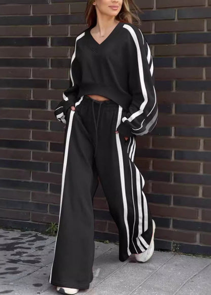 Striped Relaxed Fit Two-Piece Set