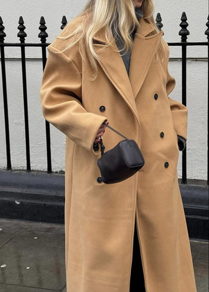 Camel Poise - Oversized Wool-Blend Coat