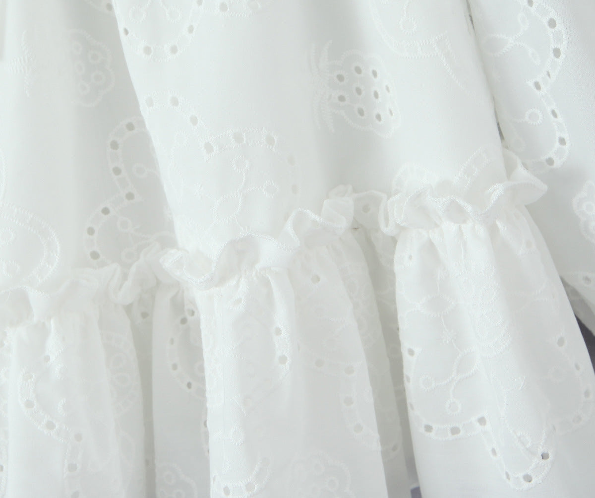 White – Hollow Out Cute Casual Dress