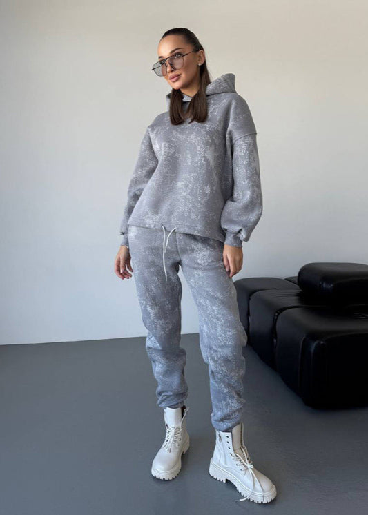 Luna - Metallic Wash Oversized Hoodie & Jogger Set