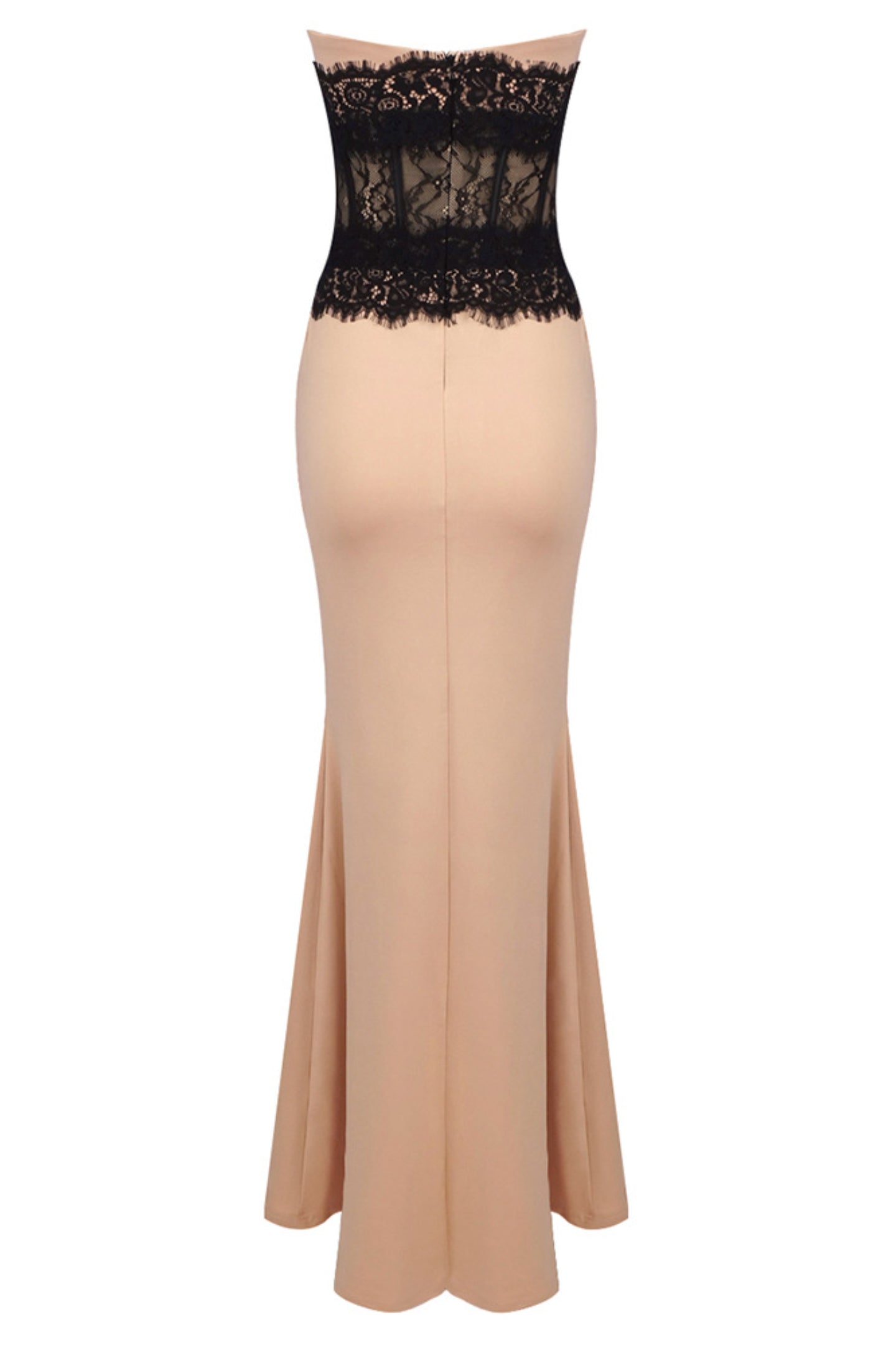 Barbara Embroidered Lace Strapless Maxi Dress