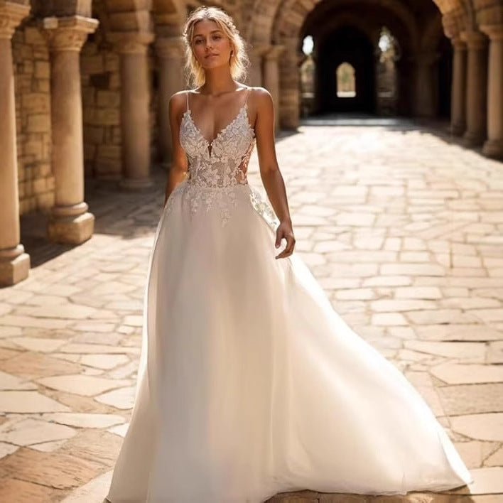 Elegant Lace Beach Wedding Dress