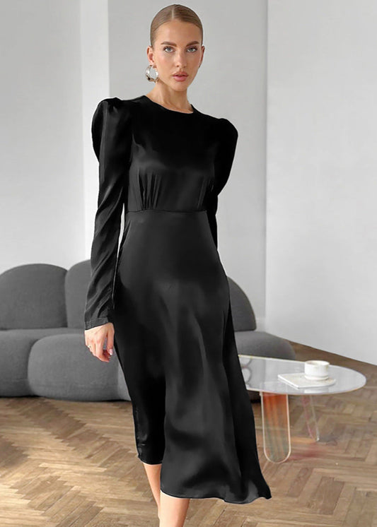 Satin Elegance Midi Dress