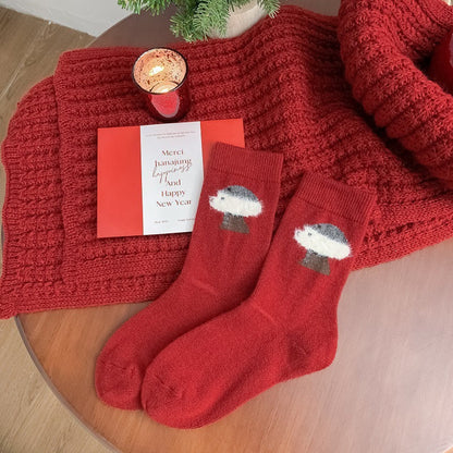 Mid Calf Warm Simple Socks