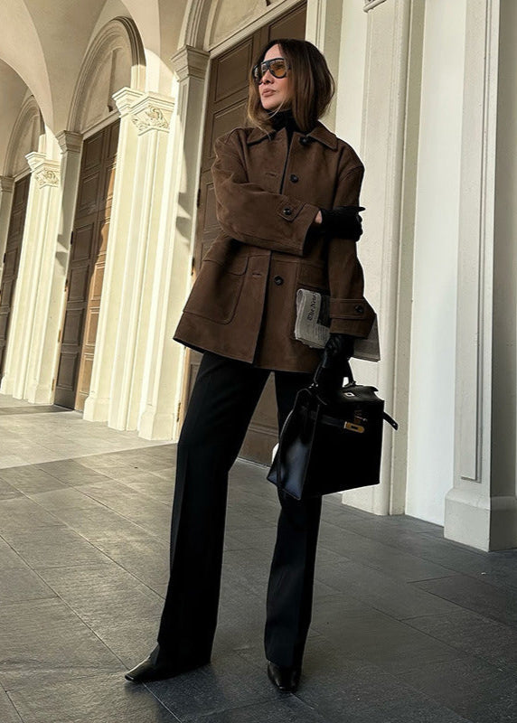 Emerson Suede Button-Up Jacket