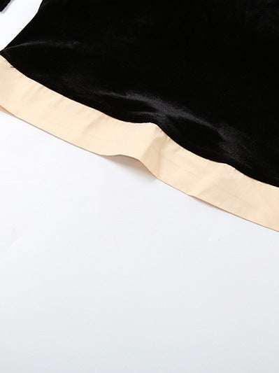 Full Sleeves Square Collar Low Cut Slim Fit Dress