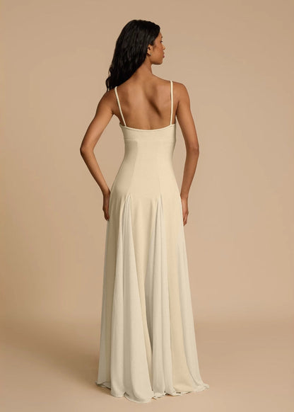 Oyster Bloom – Spaghetti Strap Cream Maxi Dress