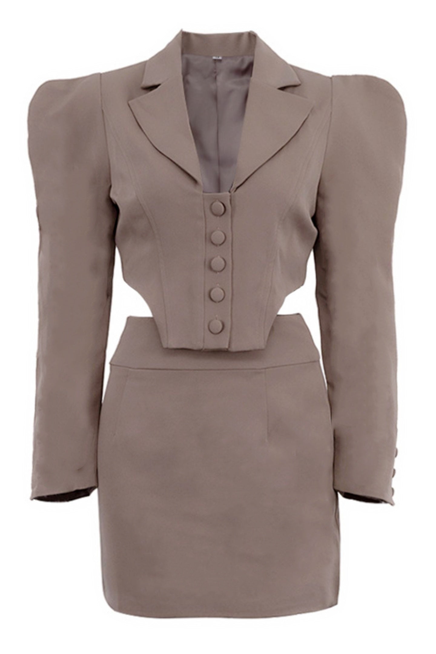 Victoria Deep V-neck Blazer & Mini Skirt Set
