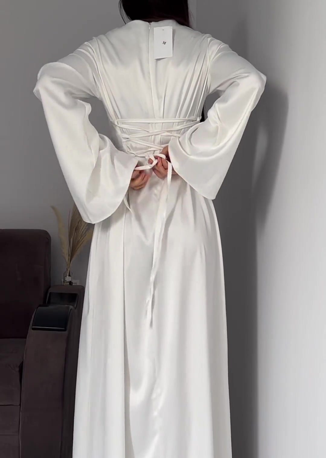 Aurora - Satin Long Sleeve Maxi Dress