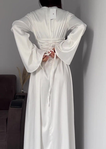 Aurora - Satin Long Sleeve Maxi Dress