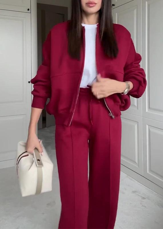 Burgundy Two-Piece Lounge Set