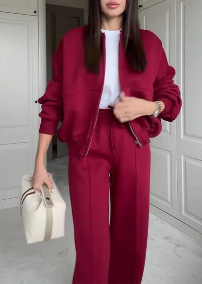 Burgundy Two-Piece Lounge Set