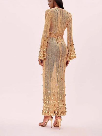 Celeste Gold Sequin Gown