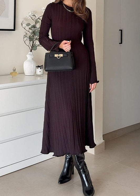 Selene - Ribbed Long Sleeve Midi Dress