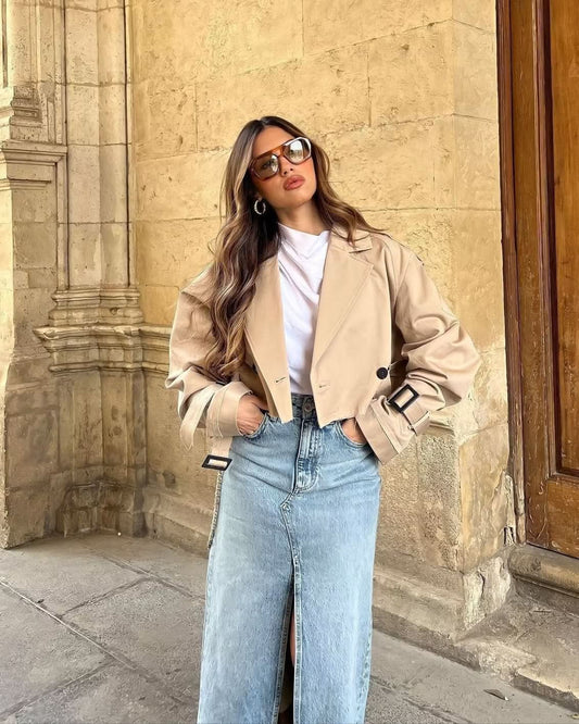 Lylah Cropped Trenchcoat