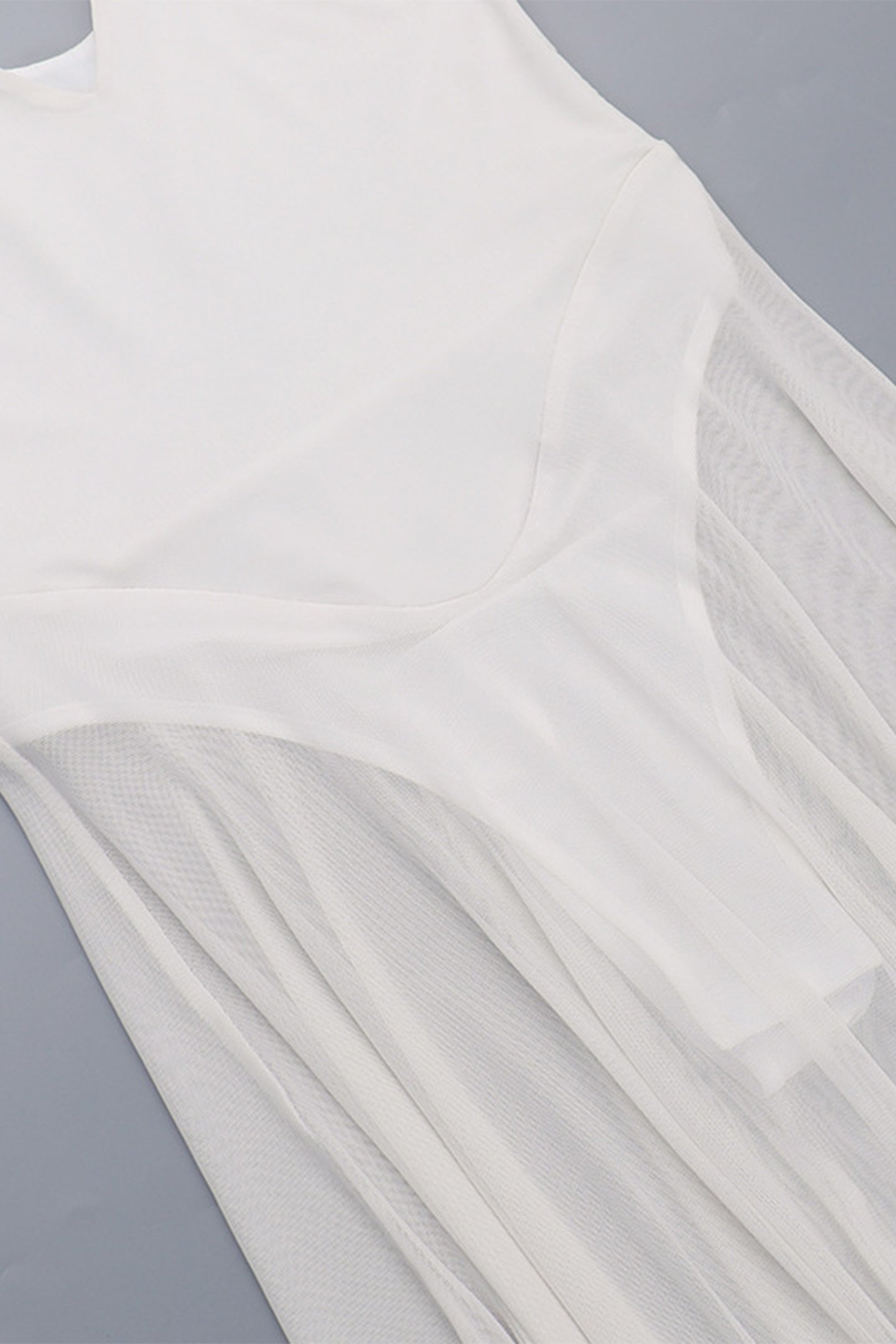 Julie Plunge Neck Semi-sheer Mesh Maxi Dress