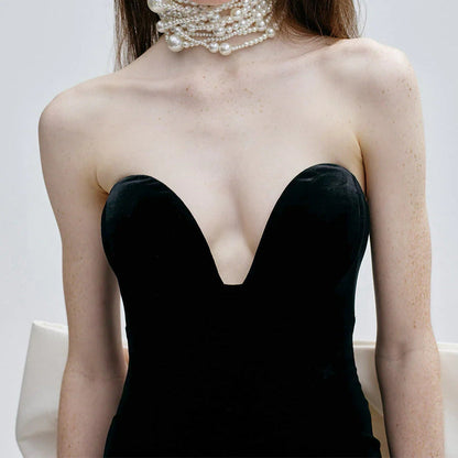 Floor-Length Backless Sequin Prom Dress